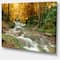 Designart - Forest Waterfall with Yellow Trees - Large Landscape Canvas Art Print